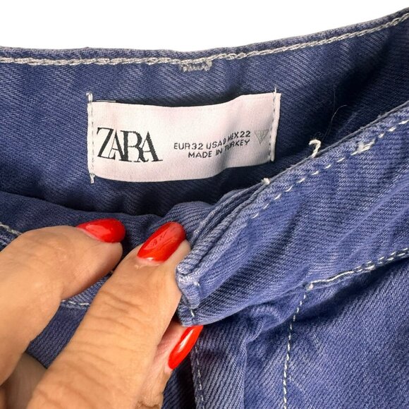 Zara Indigo Blue‎ Baggy Fit Jeans Size 36 - Picture 8 of 9